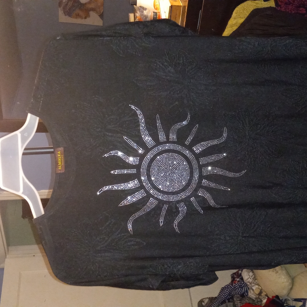 Sun print shirt black